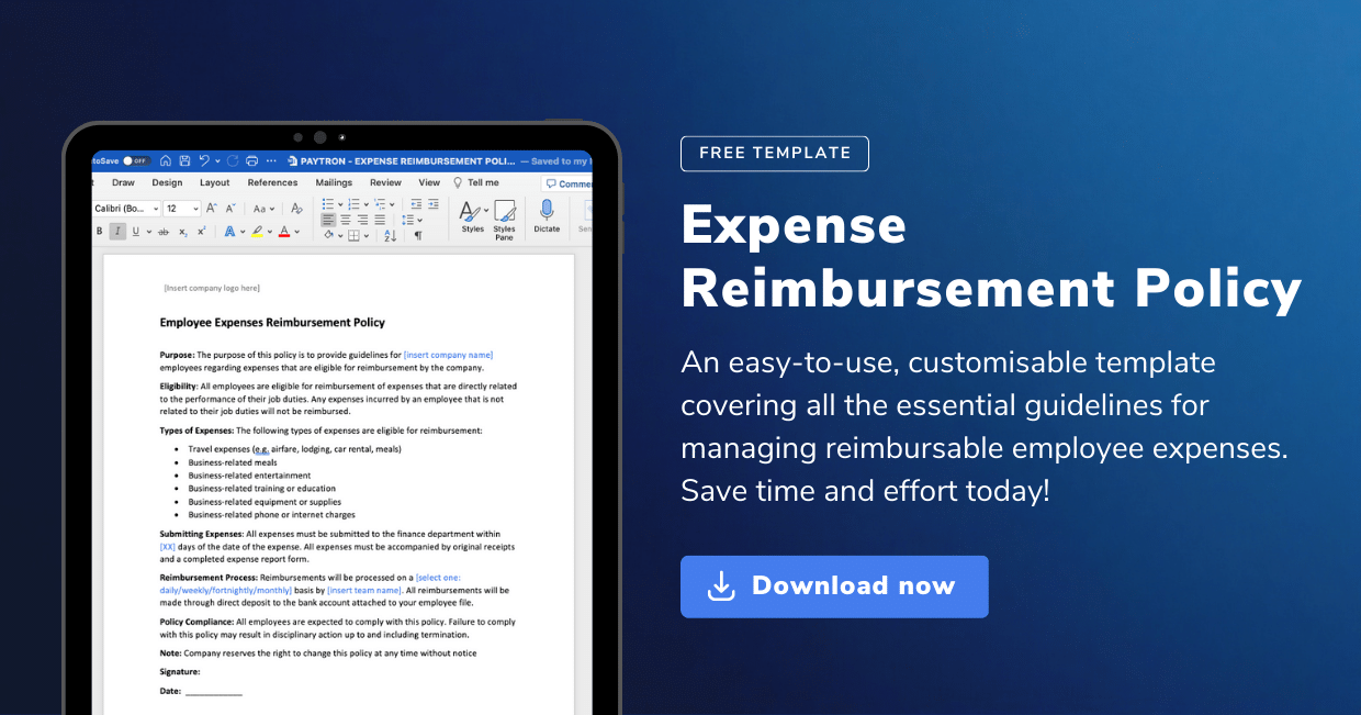 Expense Reimbursement Policy Template Paytron Blog